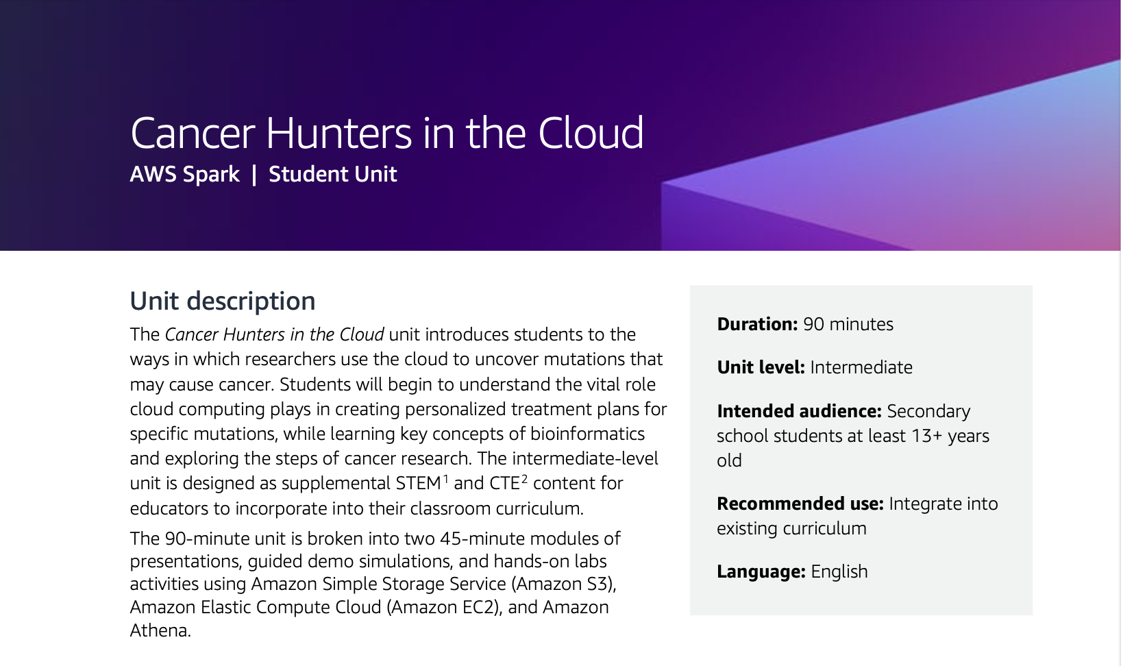Cancer research datasheet